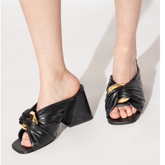 J. W. Anderson Chain Link Heel Mule Black Napa Size EU 38.5 US 8.5 M - Picture 2 of 16